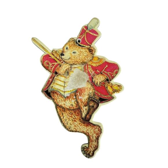 Vintage 1987 Merrimack Publ Corp Dancing Marching Band Bear Christmas Ornament - Picture 1 of 2